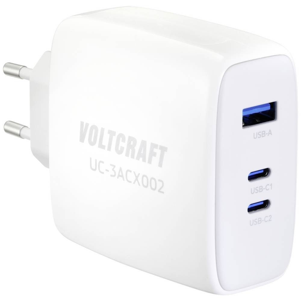 VOLTCRAFT 100 W GaN USB-Ladegerät mit 2 m USB-C/USB-C® Kabel, GaN VC-12910570 USB-Ladegerät (GaN)
