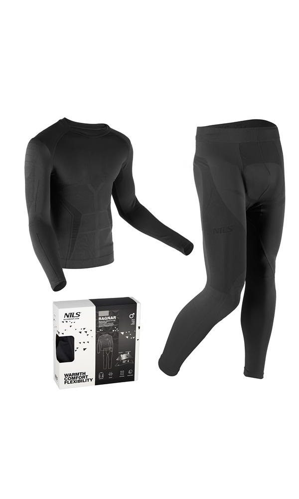 Langarmshirt Funktionsunterwäsche-Set Ragnar (Langarmshirt und lange Hose) schwarz