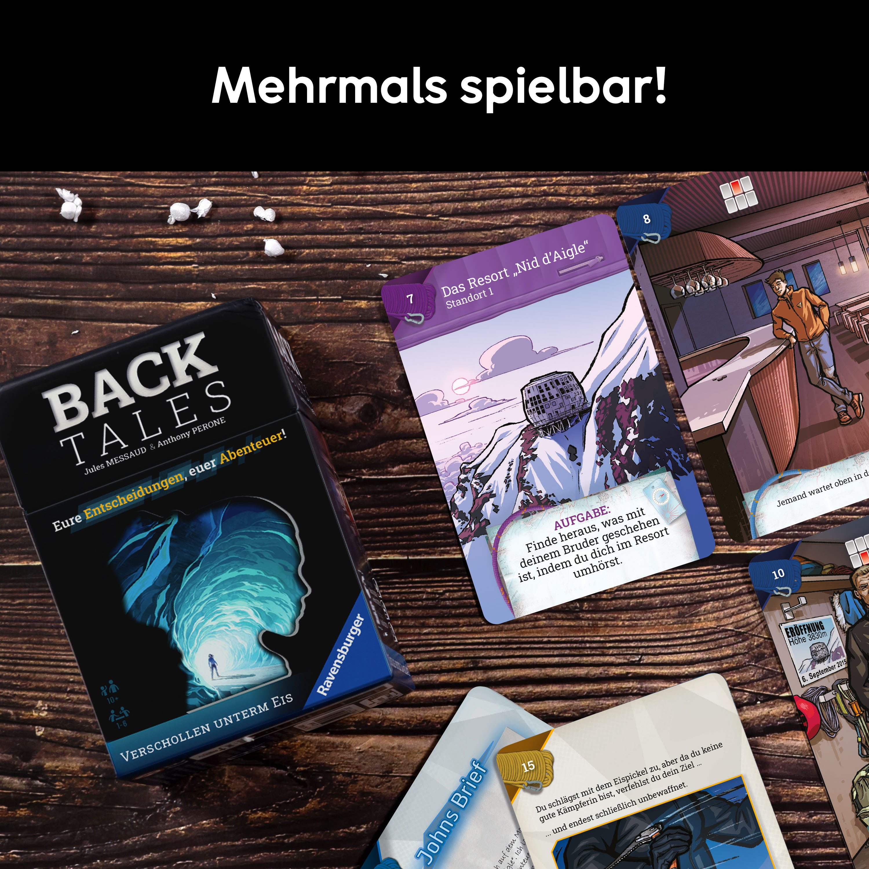 Ravensburger Spiel Back Tales - Verschollen unterm Eis, Familienspiel