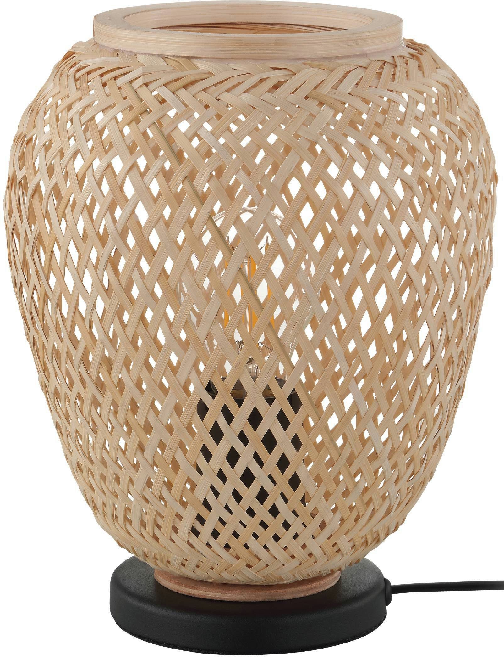 EGLO Tischleuchte Dembleby, Ein-/Ausschalter, ohne Leuchtmittel, Holzkorb g günstig online kaufen