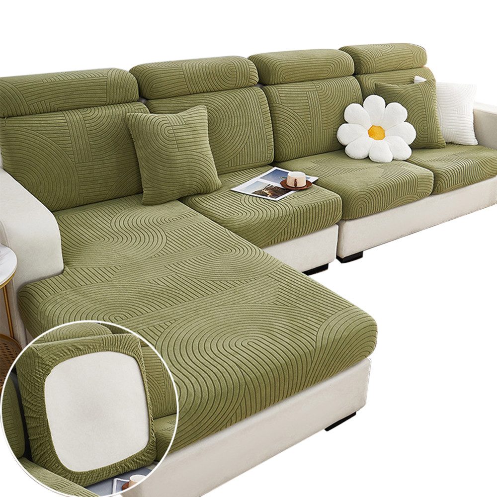 Coonoor Sofahusse Sofa Sitzbezüge Schonbezug, Elastic Stretch Sofasitzbezug, mit elastischer Unterseite