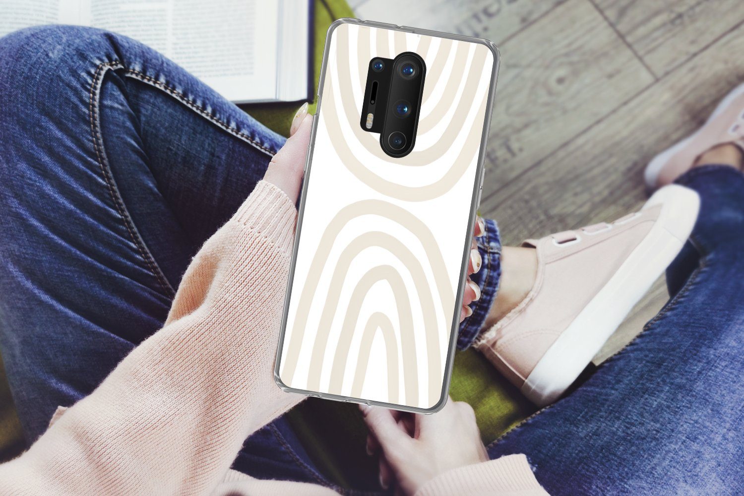 MuchoWow Handyhülle für OnePlus 8 Pro Regenbogen - Pastell - Design - Abstrakt, Phone Case, Silikon, Schutzhülle Dünn