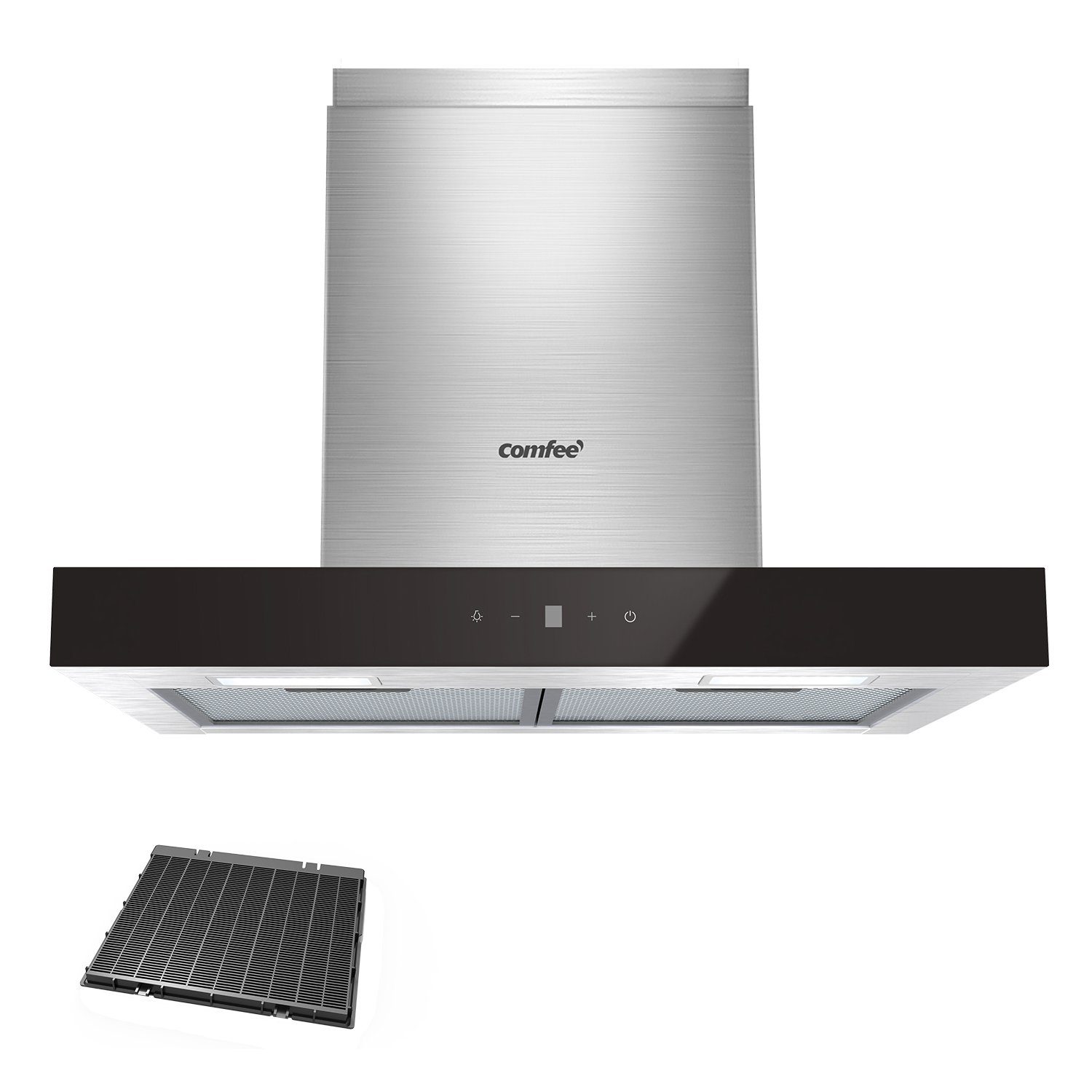comfee Wandhaube 60 cm breit, Gestensteuerung, LED-Beleuchtung, Abluft & Umluft