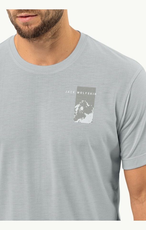 Jack Wolfskin T-Shirt VONNAN S/S GRAPHIC T M COOL GREY