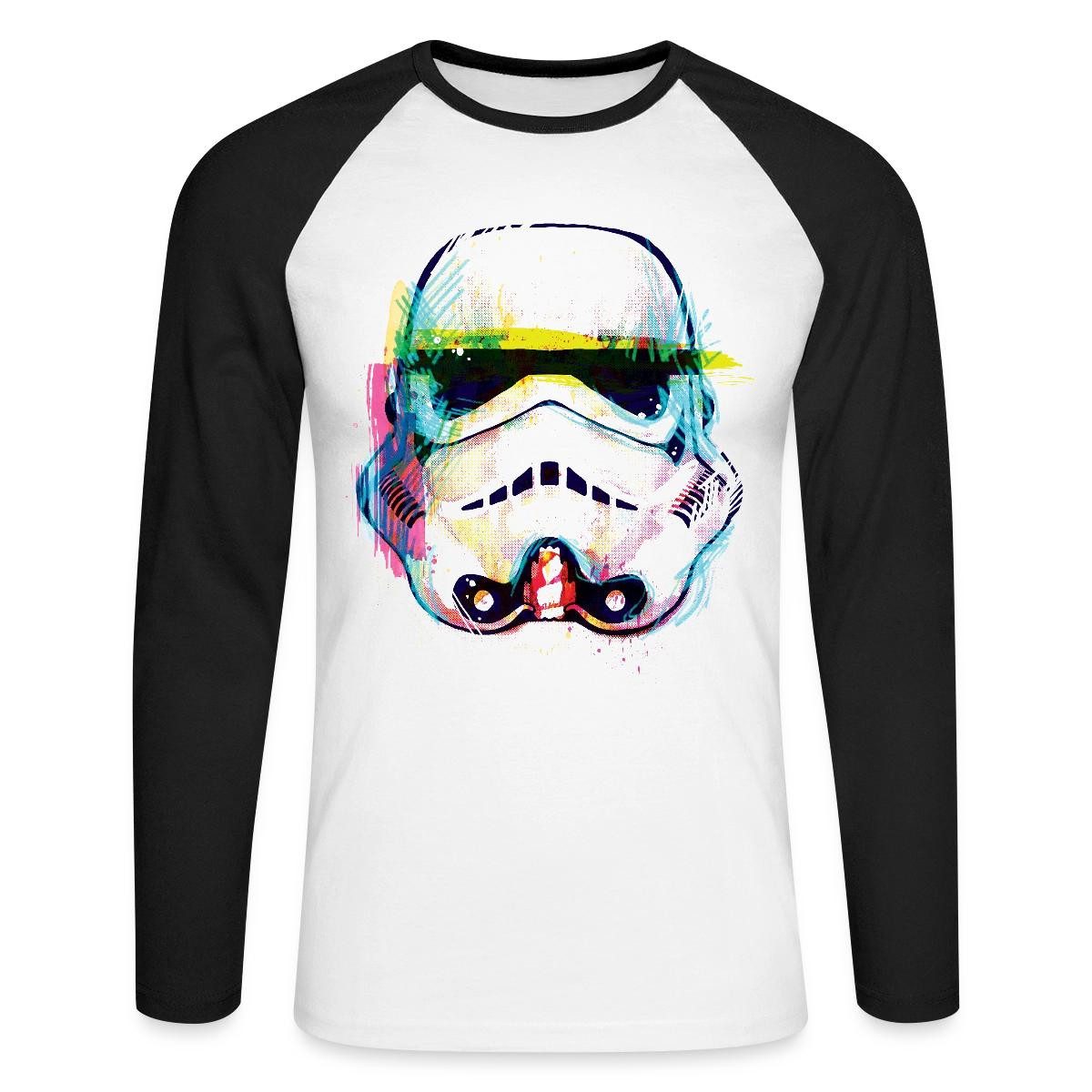 T-Shirt Star Wars Stormtrooper Portrait Artsy-Look Baseball Langarmshirt Herre