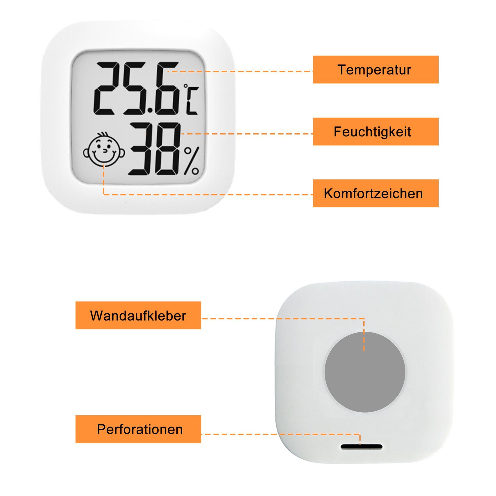 CALIYO Raumthermometer 3-Tlg Thermometer Hygrometer Hygro Indicator, Geräte Temeo können 3-tlg., aufgehangen