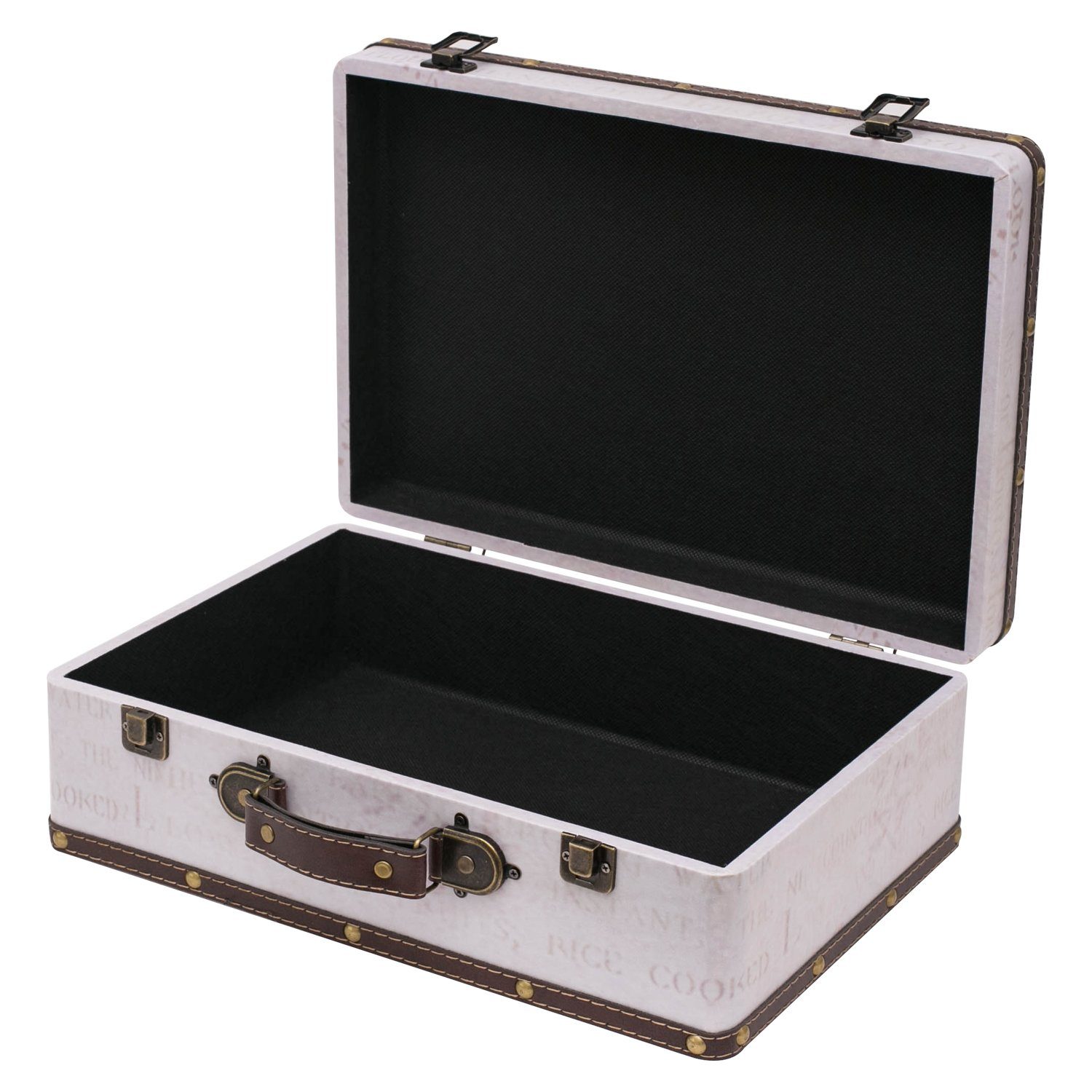 HMF Aufbewahrungsbox Vintage Koffer (1 St), aus Holz, Deko Rose, 38 x 26 x  13 cm