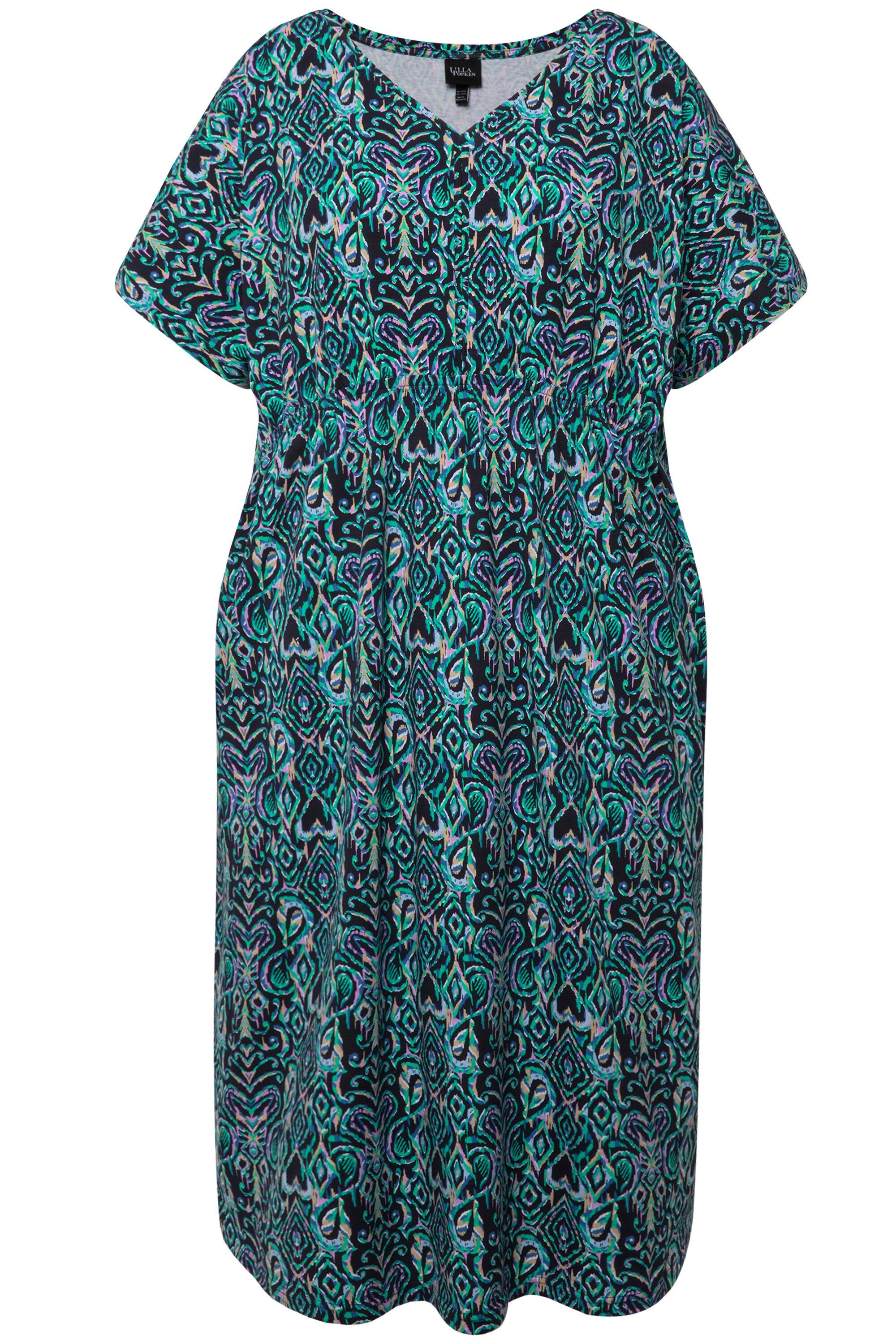 Ulla Popken Jerseykleid Jersey-Midikleid Oversized V-Ausschnitt günstig online kaufen