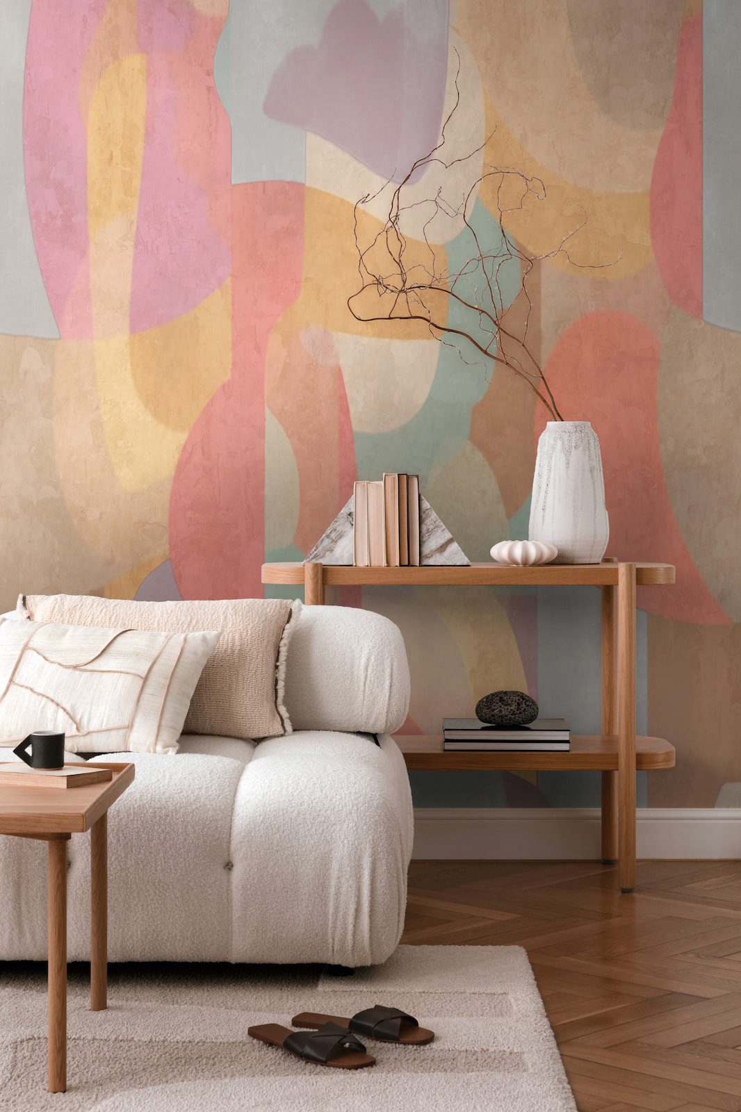 Fototapete Grafik Muster Orange Blau Beige 79145-5 COSMOLiving livingwalls