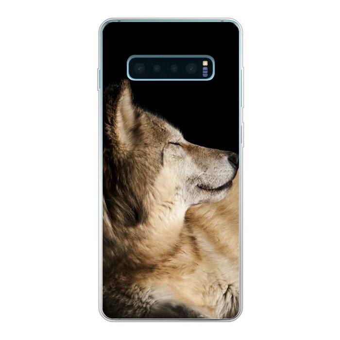 MuchoWow Handyhülle Zufriedener Polarwolf Phone Case Handyhülle Samsung Galaxy S10 Lite Silikon Schutzhülle