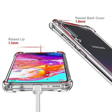 CoolGadget Handyhülle Anti Shock Rugged Case für Samsung Galaxy A70 6,7 Zoll, Slim Cover Kantenschutz Schutzhülle für Samsung A70 Hülle Transparent