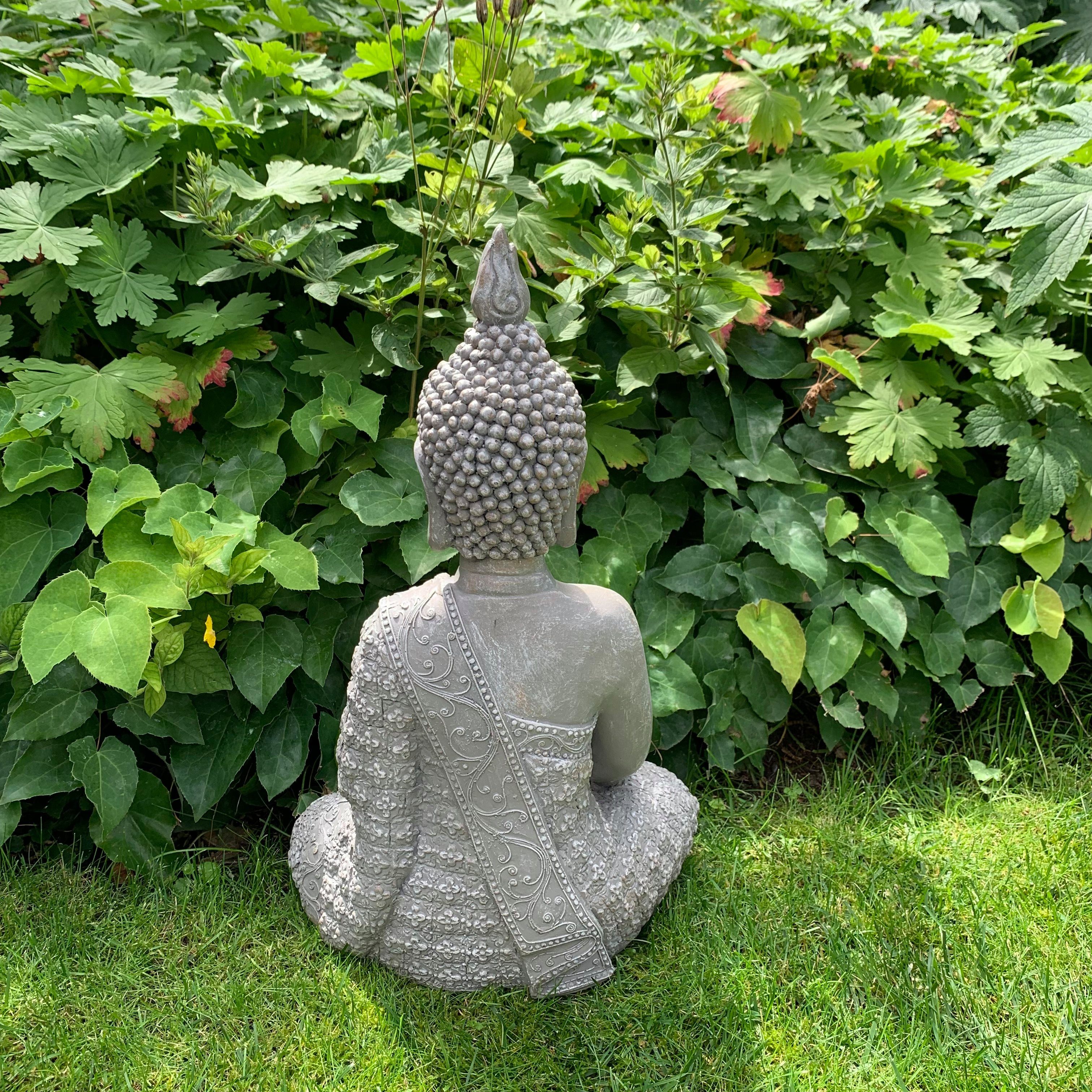 45cm (1, Art Buddha Shui K&L Deko Thai Statue Steinfigur Beton Wellness Wall Gartendeko Buddhafigur Feng Gartenfigur), Kunststein große