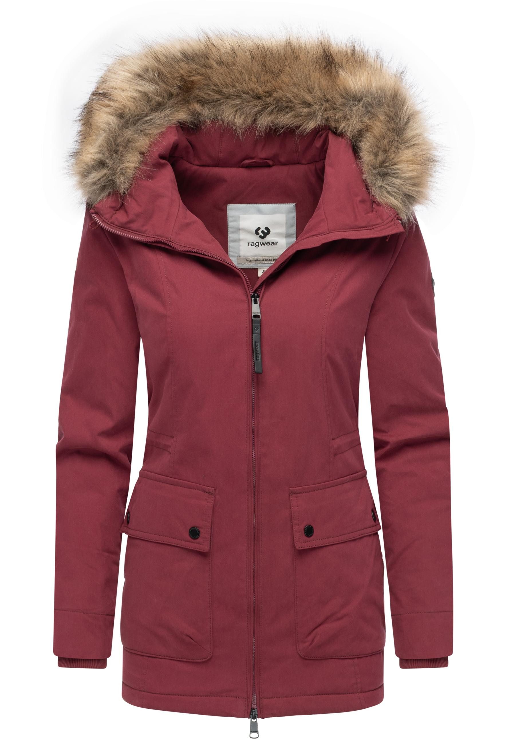 Ragwear Kurzmantel Monadetta Warm Kurzer Wintermantel mit Kunstfellbesatz – Bild 4 von 5