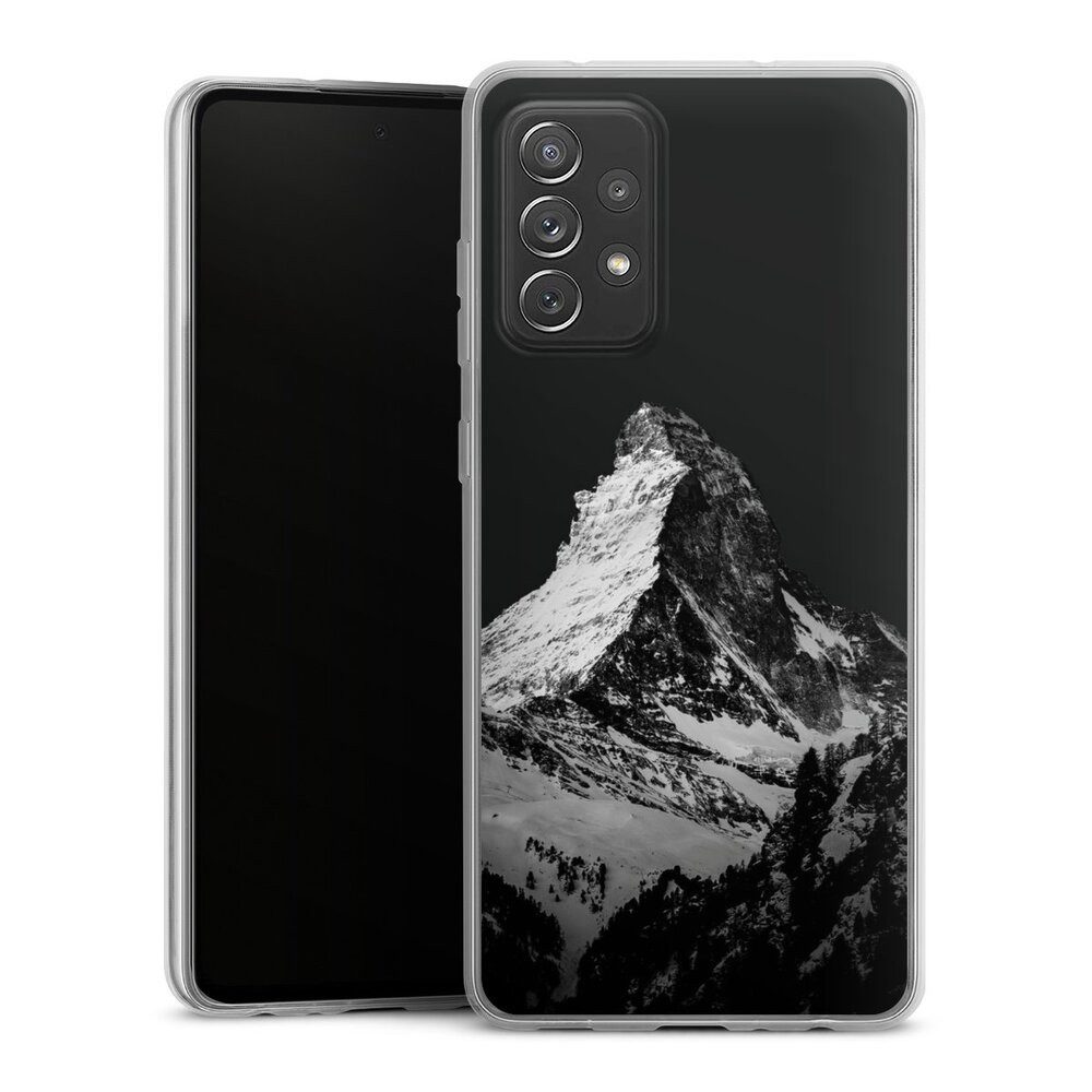 DeinDesign Handyhülle Berg Schnee Alpspitze Snow Capped Mountains Grayscale, Samsung Galaxy A72 Slim Case Silikon Hülle Ultra Dünn Schutzhülle