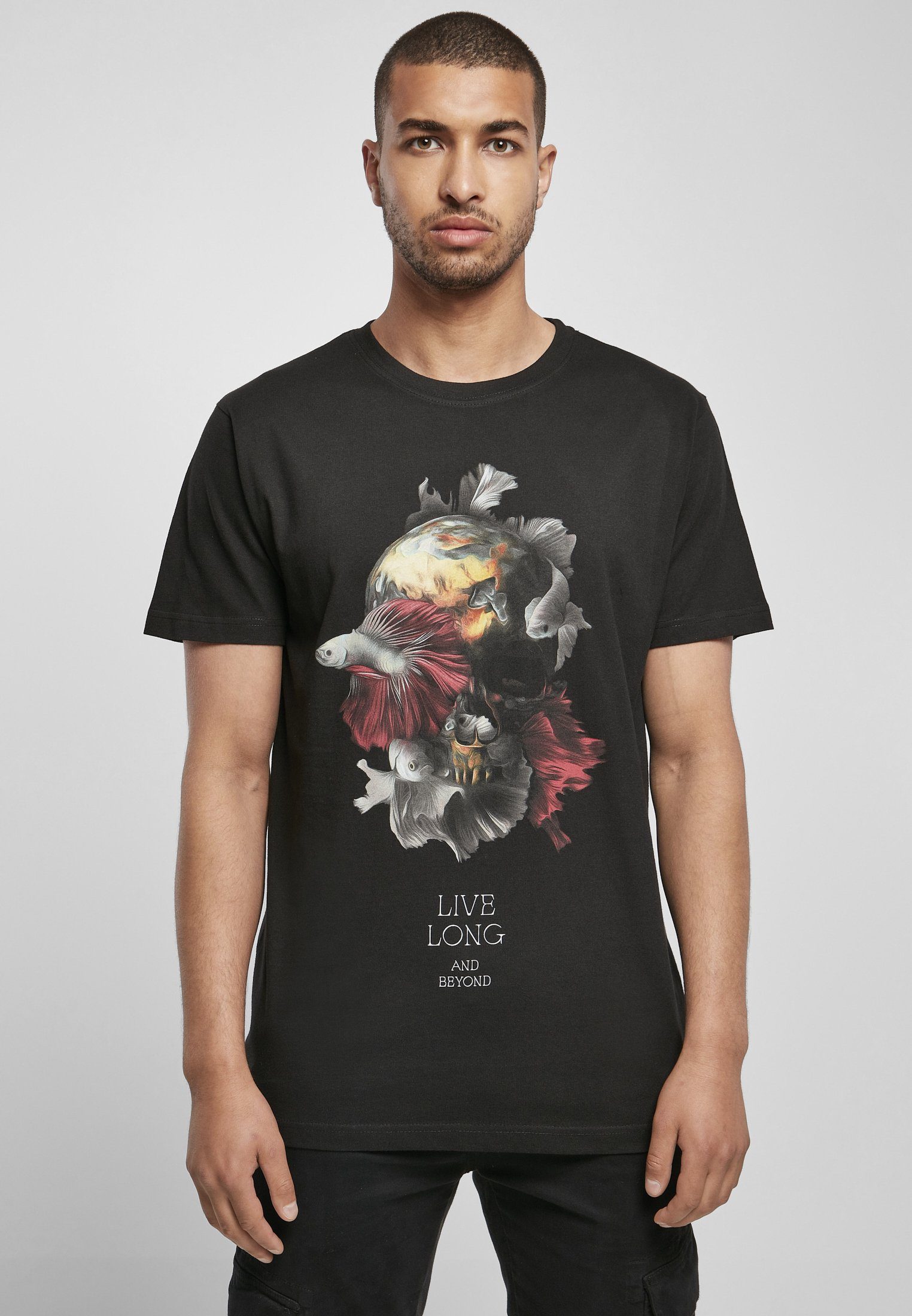 Tee MisterTee T-Shirt Herren (1-tlg) Fish Skull