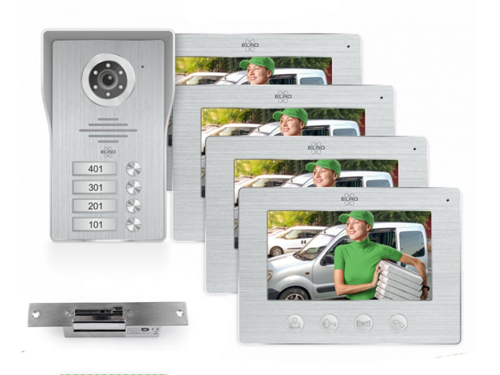 Elro Smart Frei-Sprechanlage Home Mehrfamilienhaus) Wechsel Kamera IP Außenbereich, (Innenbereich, & Türklingel Haustürklingel