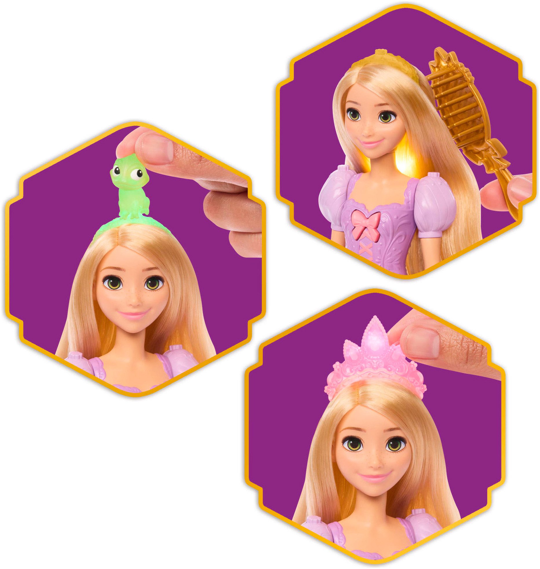 Mattel® Anziehpuppe Disney Prinzessin, Feature Rapunzel Puppe, mit Leuchteffekt – Bild 4 von 5