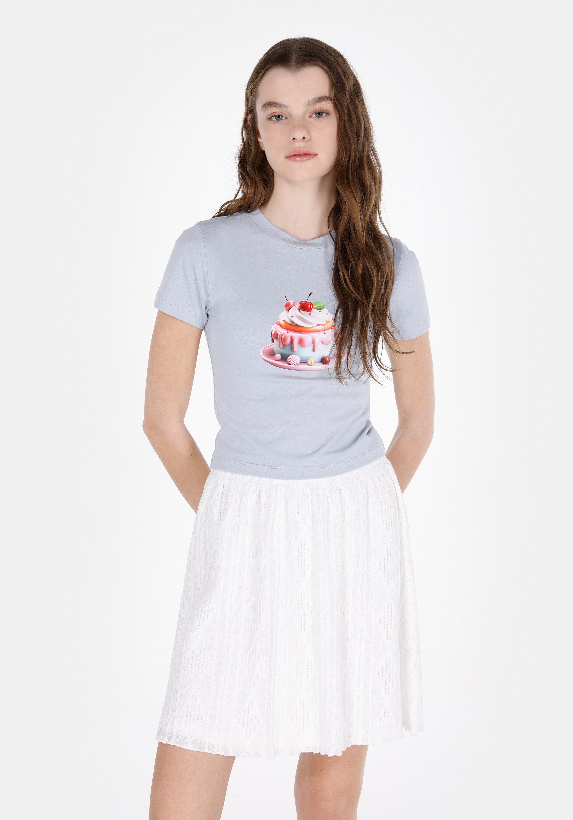 Colins T-Shirt Colins Slim Fit Rundhals bedrucktes Damen-Kurzarm-T-Shirt