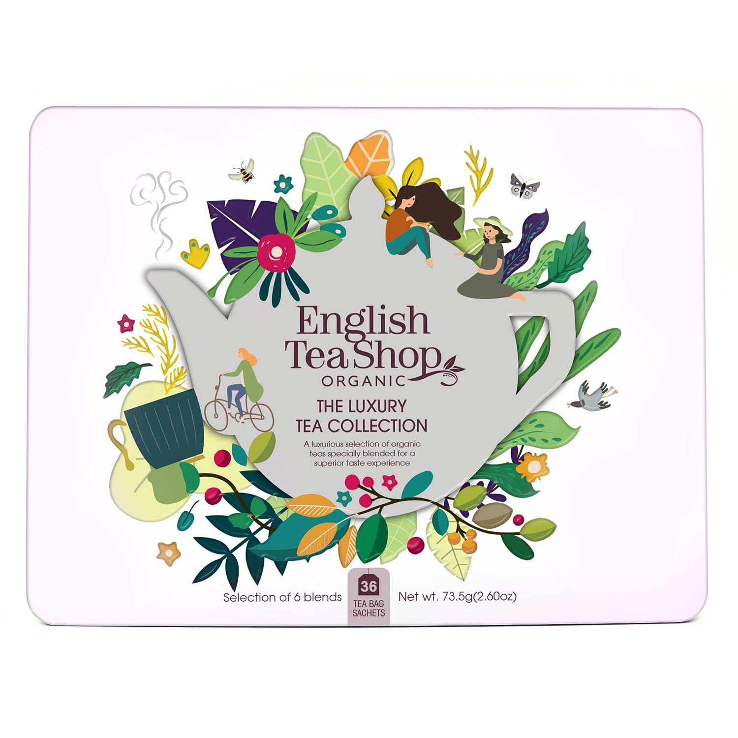 English Tea Shop Tee Geschenkbox aus Metall "Classic Selection" mit 36 BIO-Tees, Enthält 6 verschiedene Must-Have Tee-Sorten.