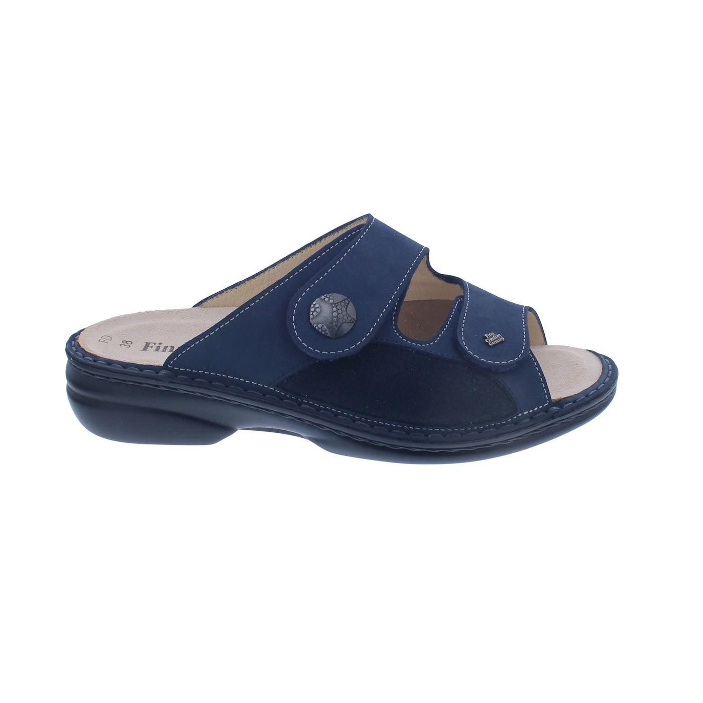 Finn Comfort Sarezzo, Nubukleder mit Stretcheinsatz und Weichbettung i Pantolette