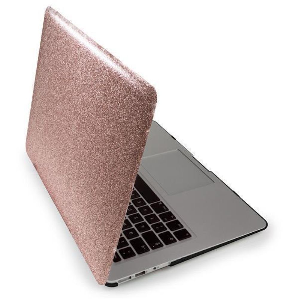 MyGadget Laptop-Hülle Hardcase Hülle Glitzer Case Schutzhülle Cover,  MyGadget Hülle Hard Case [Glitzer] - für Apple MacBook Air 13" (ab 2011 -  2018) A1466 / A1369 - Schutzhülle Hartschalen Tasche Plastik Cover in Rosé
