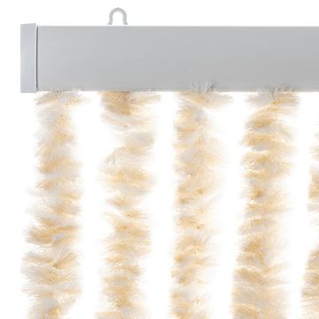 vidaXL Insektenschutz-Vorhang Fliegenvorhang Beige und Weiß 90x200 cm Chenille