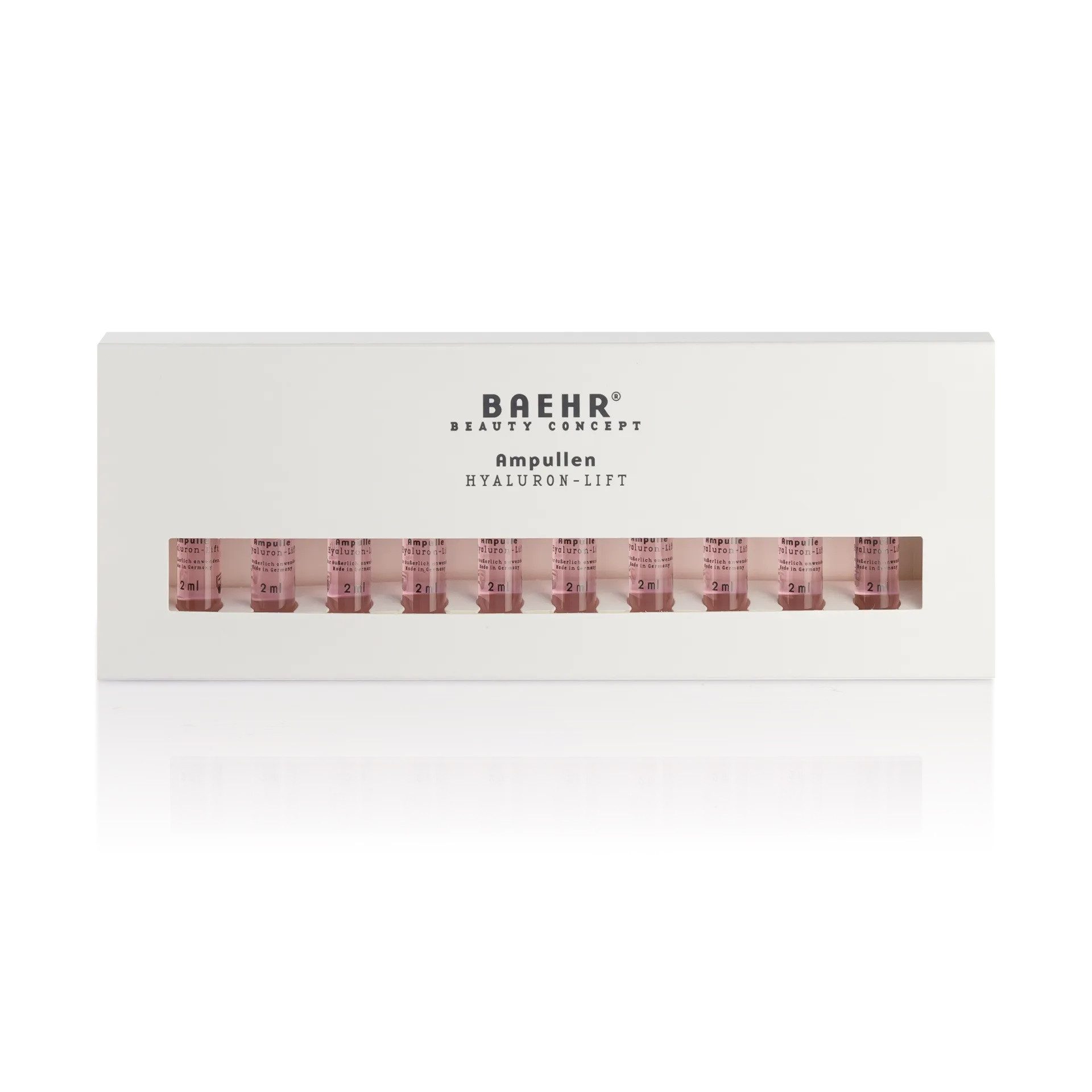 BAEHR BEAUTY CONCEPT Gesichtsserum Baehr Beauty Concept Ampullen Hyaluron-Lift 2ml 10Stk Hochdosiertes Hyaluron, 10-tlg., glättet, erfrischt & verjüngt das Hautbild