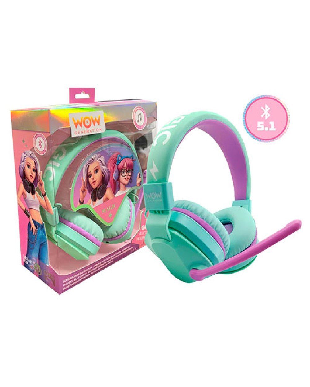 Kids Euroswan Kopfhörer mit Bluetooth und Mikrofon WOW Generation Kinder- Kopfhörer