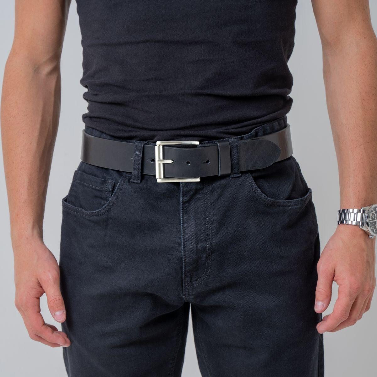 BELTINGER Ledergürtel Jeans-Gürtel mit Rollenschnalle aus Vollrindleder 4 cm - Hochwertiger (1-St)