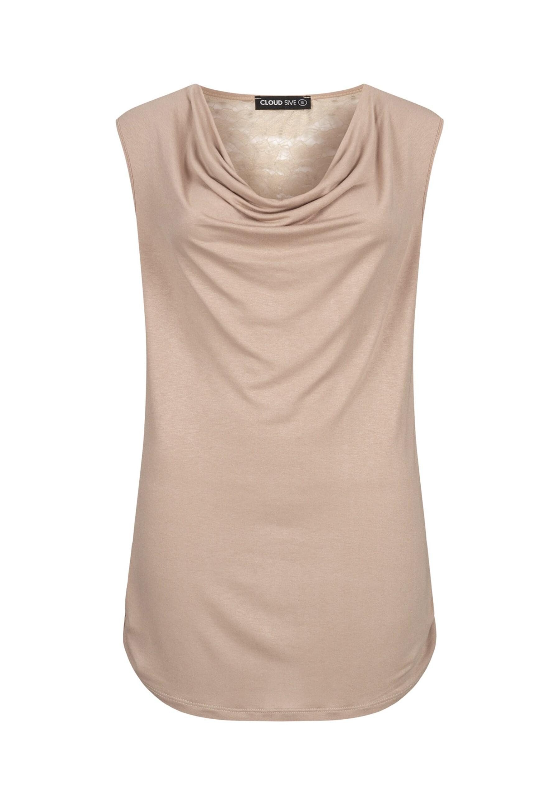 CLOUD 5IVE Klassische Bluse CLOUD 5IVE Top im Wasserfall-Design mit Spitze günstig online kaufen