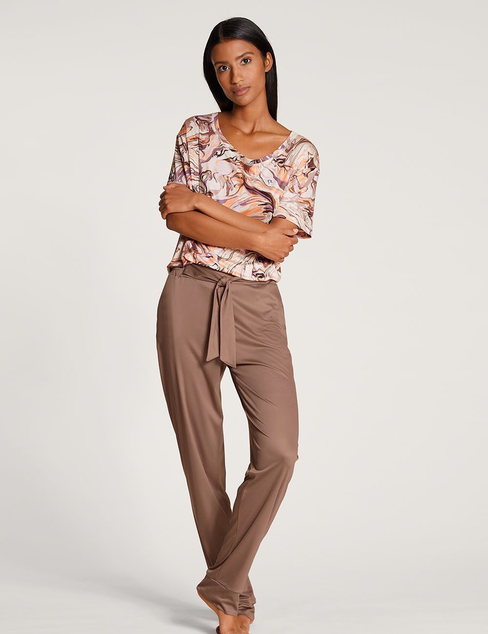 CALIDA Pyjamahose Circular Sleep Damen (1-tlg) seidig weich, fließend und elegant