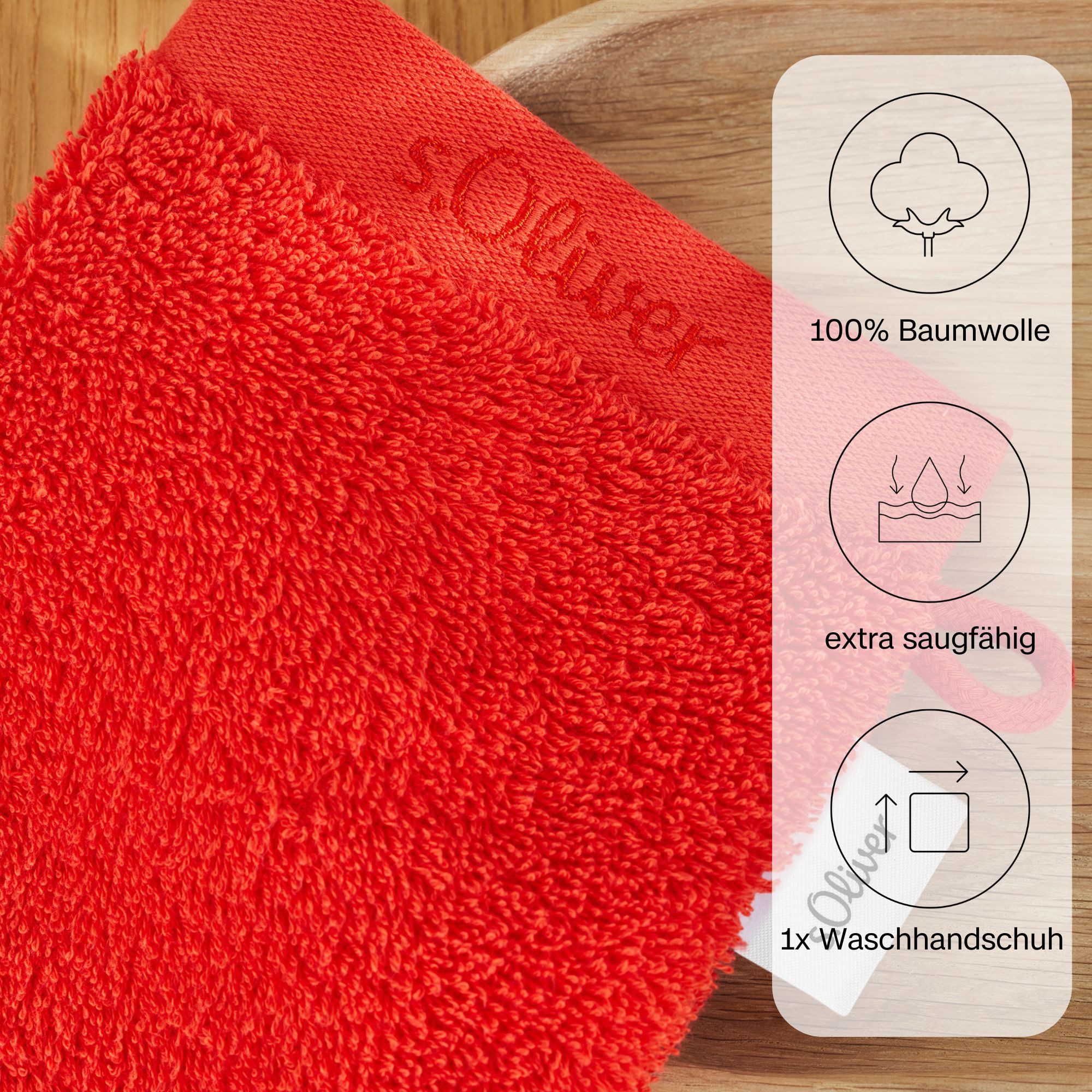 s.Oliver Waschhandschuh s.Oliver, Premium Qualität, 600 gr/m², auch als Sets erhältlich, Walkfrottier (1-St), große Farbauswahl, auch als Duschtuch, Handtuch, Gästetuch