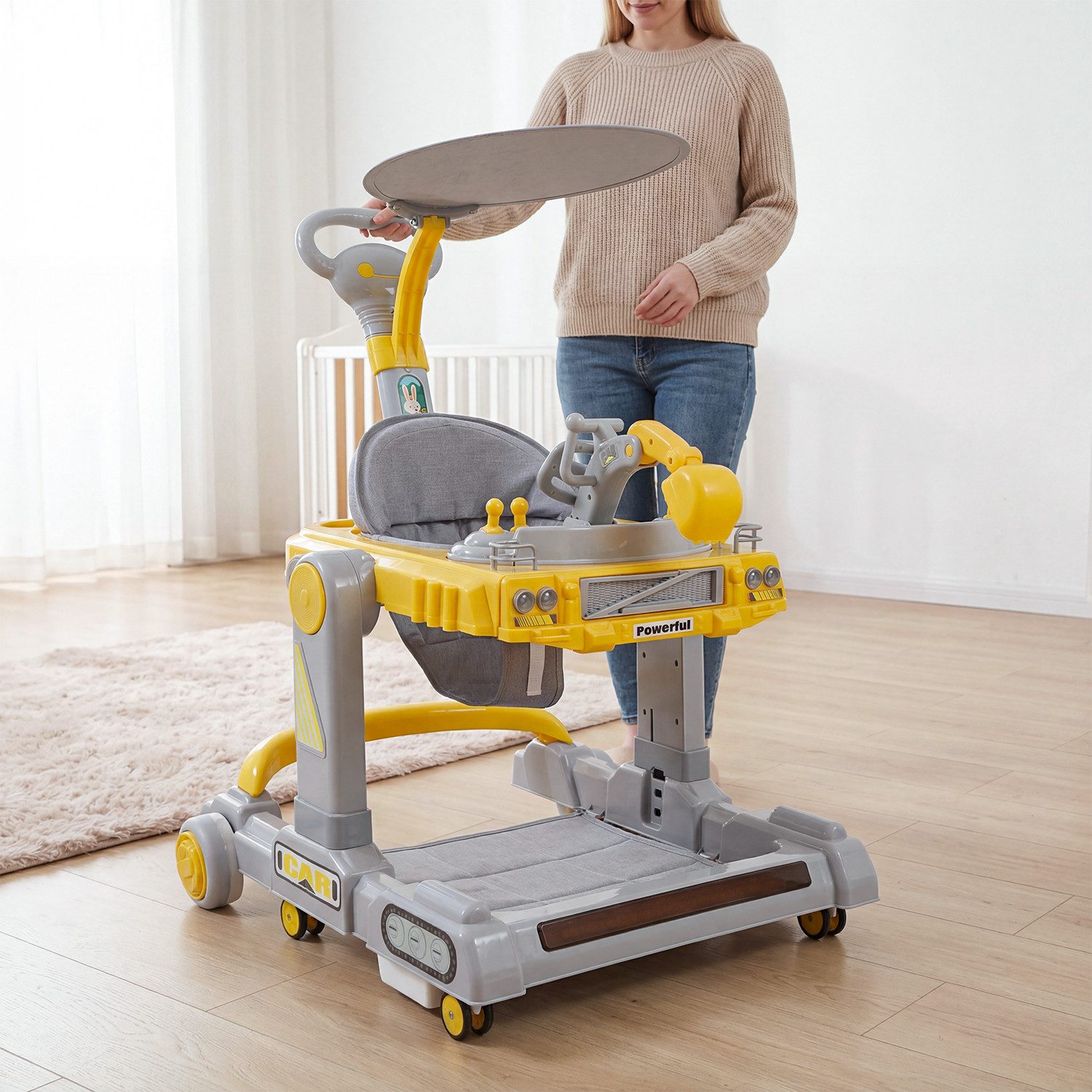 oyajia Lauflernhilfe 4in1 Lauflernhilfe Babywalker Spiel, mit Musik, Licht, ab 6 Monaten