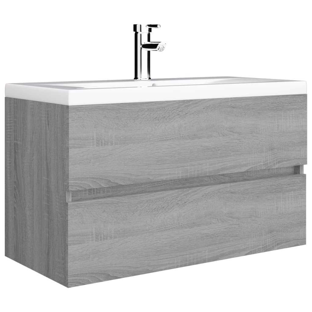 vidaXL Schrankmodule Waschbeckenschrank mit Einbaubecken Grau Sonoma Holzwe günstig online kaufen