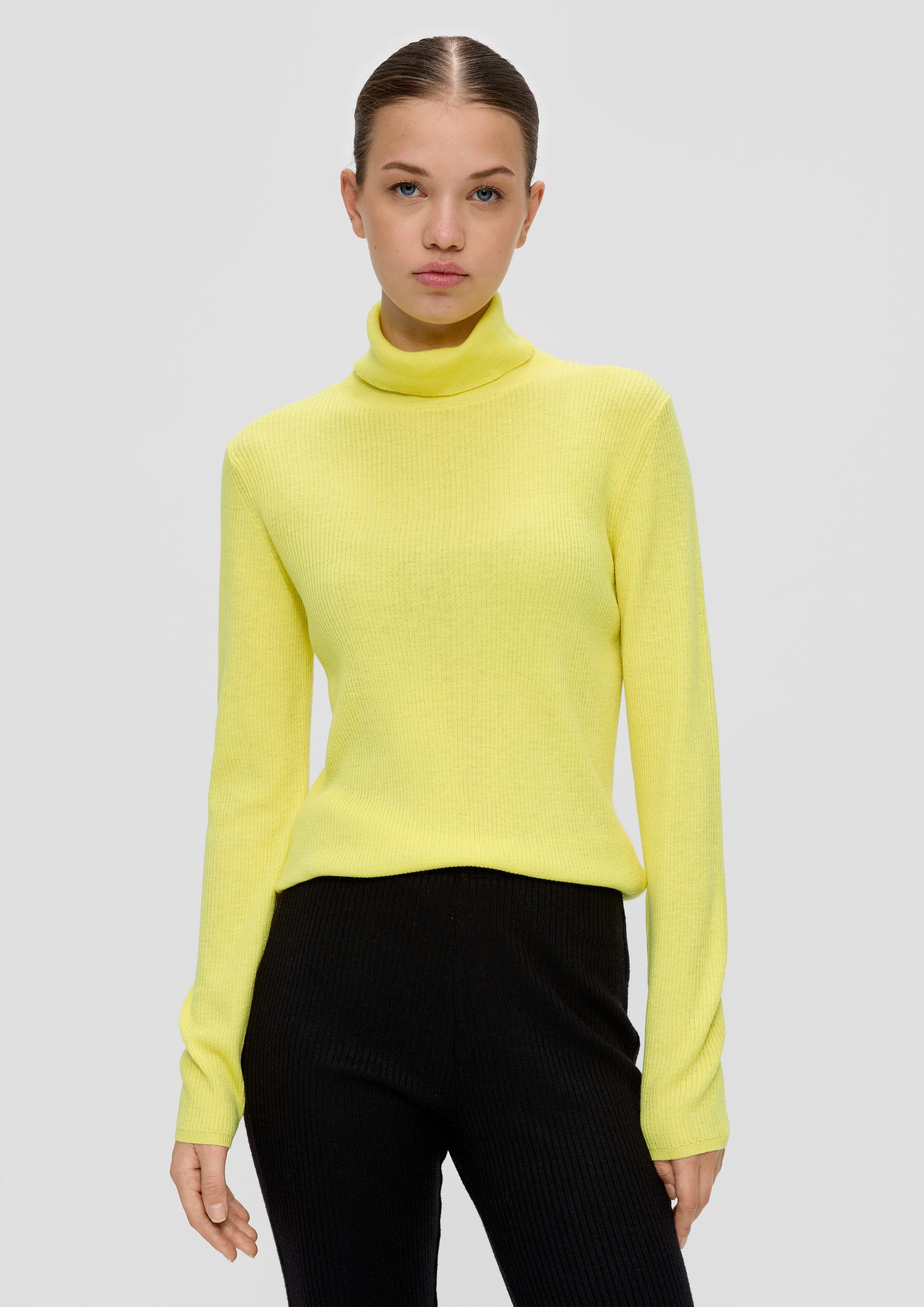 QS Longpullover Strickpullover Rollkragenpullover aus Feinstrick günstig online kaufen