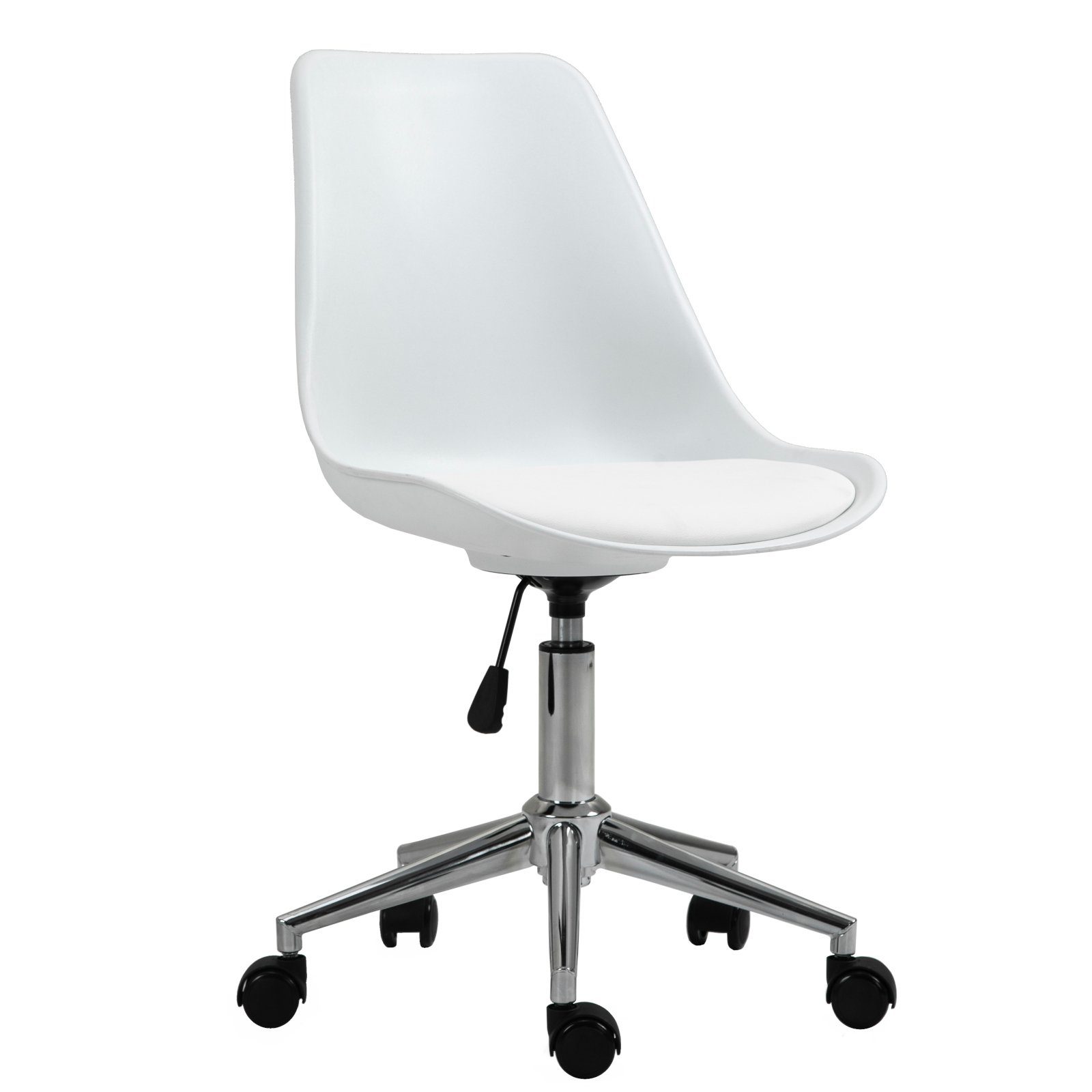 SVITA Schreibtischstuhl EDDY (Paket, 1 St), stufenlos höhenverstellbar, hoher Sitzkomfort, bodenschonende Rollen weiß | weiß