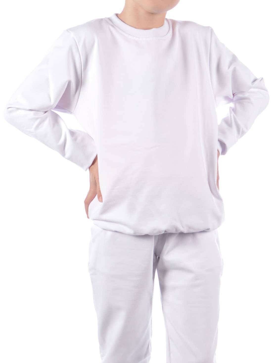 KMISSO Sweatshirt Mädchen Sweatshirt in tollen Farben (1-tlg) mit elastischem Bund Weiß