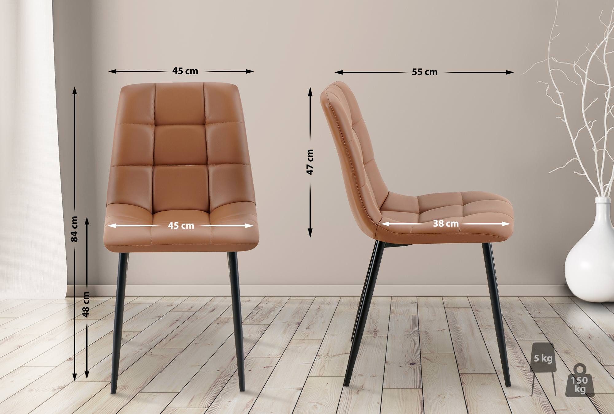 CLP Esszimmerstuhl Antibes (4er Set, 4 St), Kunstlederbezug und Metallgeste günstig online kaufen