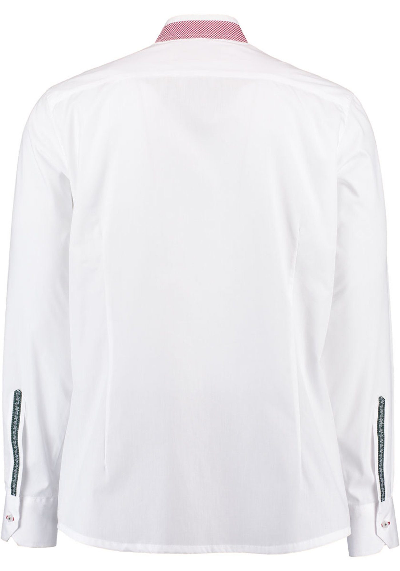Hirsch-Stickerei OS-Trachten auf Trachtenhemd Adito der mit Brusttasche Langarmhemd