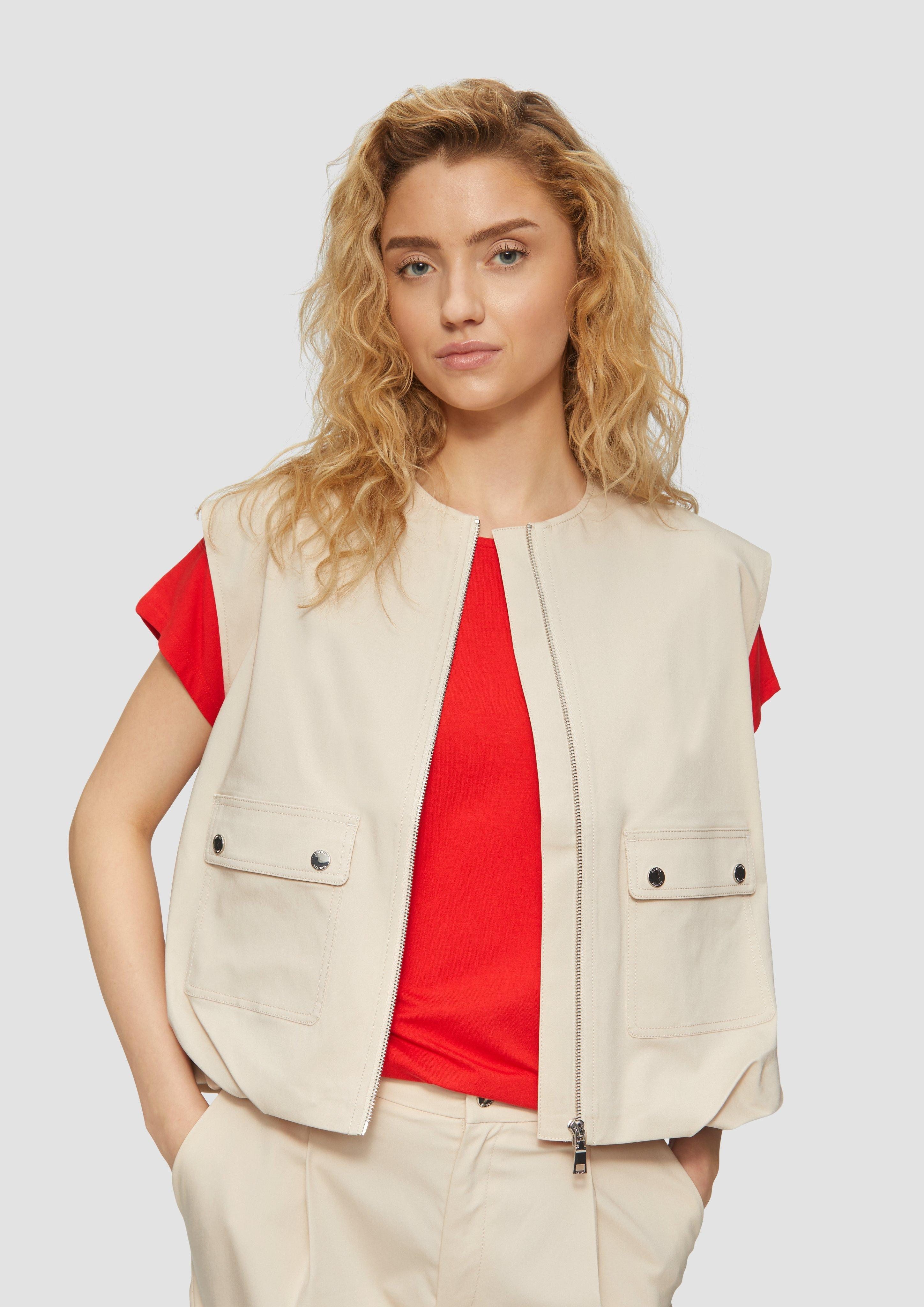 s.Oliver Strickweste Twill-Weste im Relaxed Fit günstig online kaufen