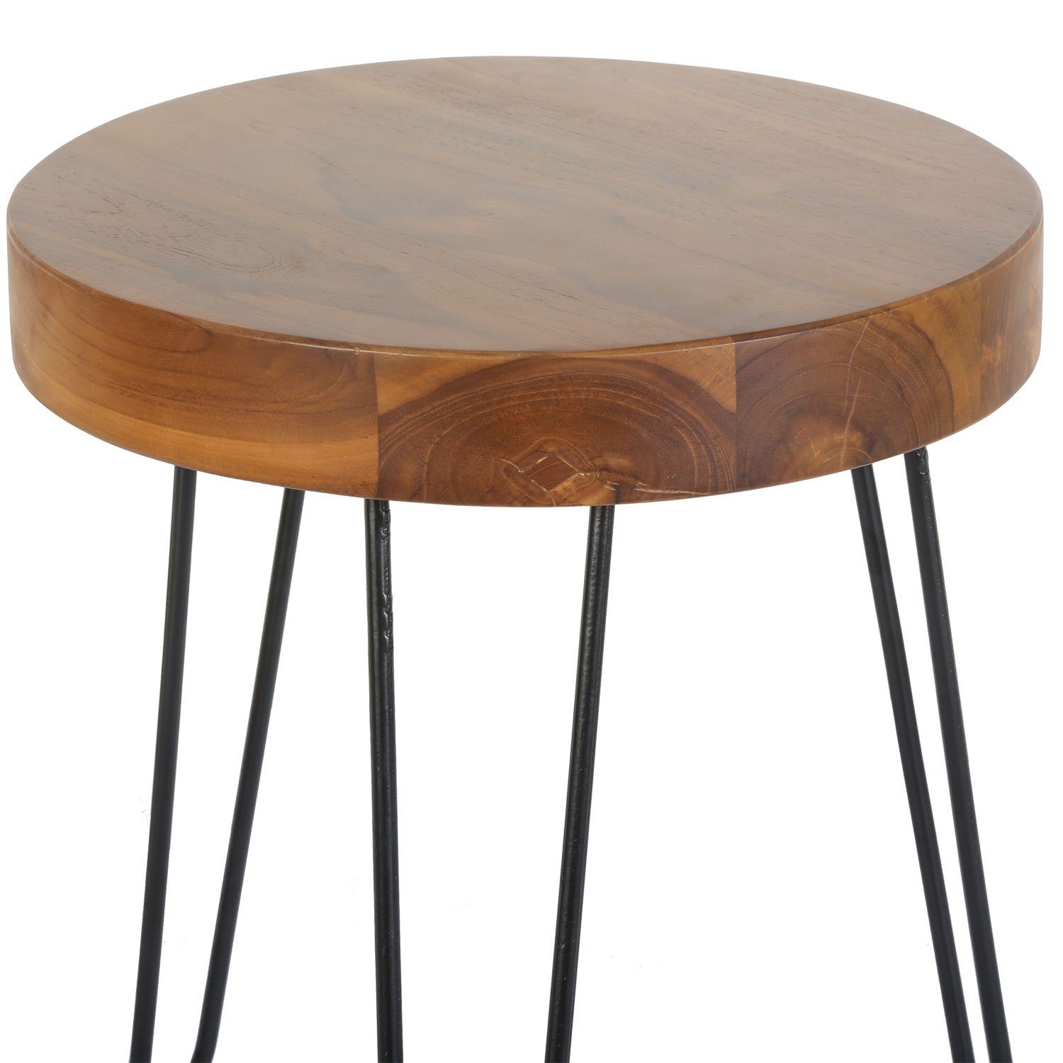 Casa Moro Beistelltisch Beistelltisch Couchtisch Nachttisch Ø 40 cm Massivholz (Ablagetisch Designer Tisch, Beistelltisch mit Haarnadel Beinen), Kunsthandwerk, Jeder Tisch ein Unikat