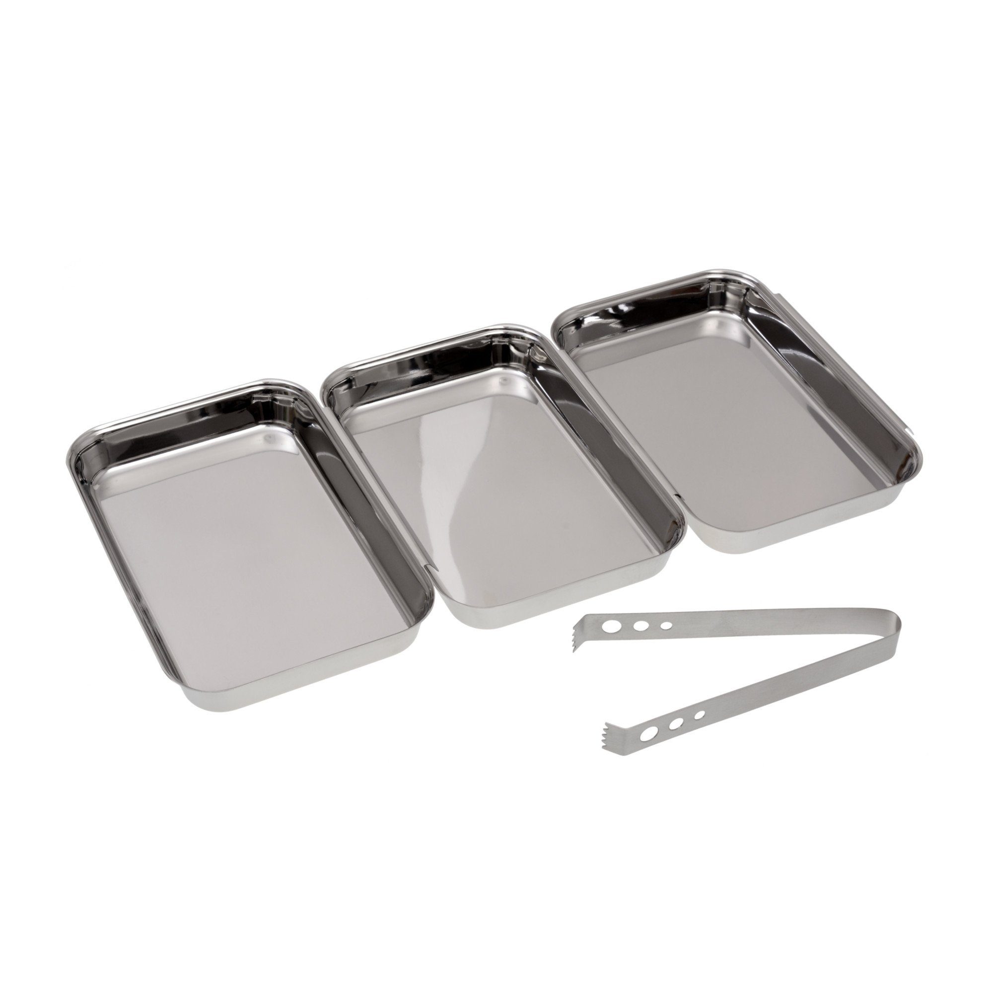 GRÄWE Schale GRÄWE Panierset aus Edelstahl inkl. Zange, Edelstahl 18/10