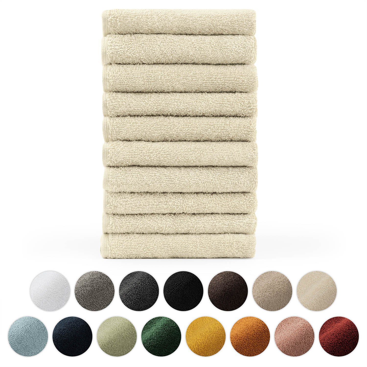 Gästehandtücher Premium 10er Set Gästehandtücher rechteckig 30x50cm