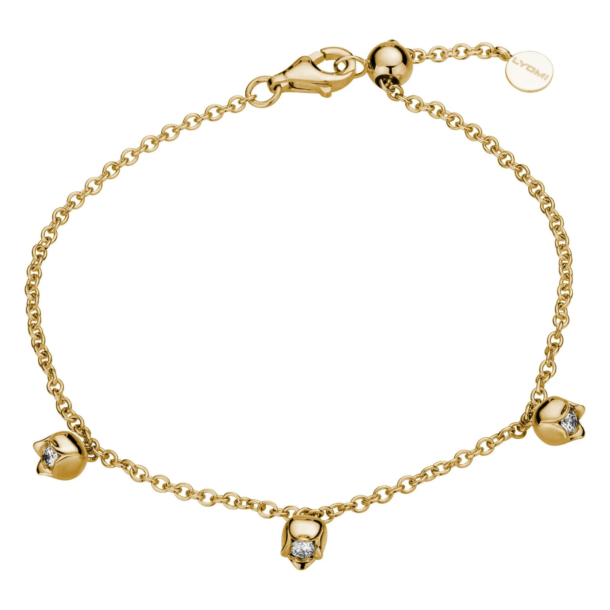 LYOMI Armband 585/- Gelbgold 3 synth. Diam. 0,15 ct.