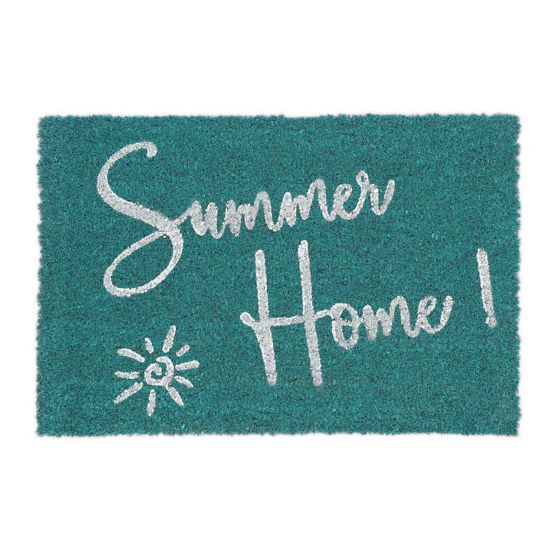 Fußmatte »Kokos Fußmatte Summer Home«, relaxdays, Höhe 15 mm