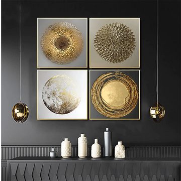 TPFLiving Kunstdruck OHNE RAHMEN, Motiv F (Abstrakte Gold Luxus Poster Leinwand - Wandbild / Bild ohne Rahmen), Verschiedene Motive und Größen zur Auswahl - Wanddeko Wohnzimmer