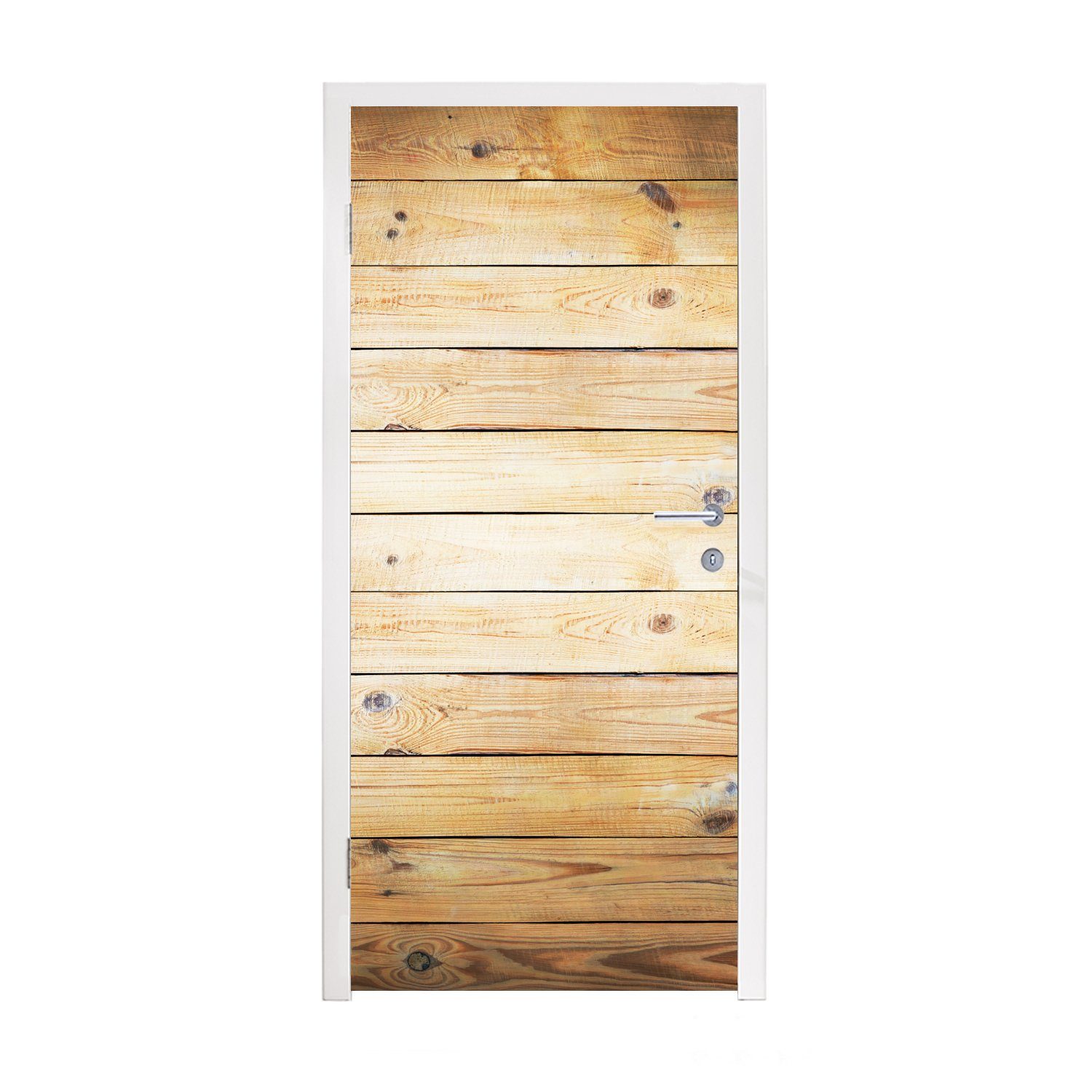 MuchoWow Regal, cm Fototapete St), Holz Tür, Türtapete für bedruckt, Matt, Boden 75x205 - (1 - Türaufkleber,