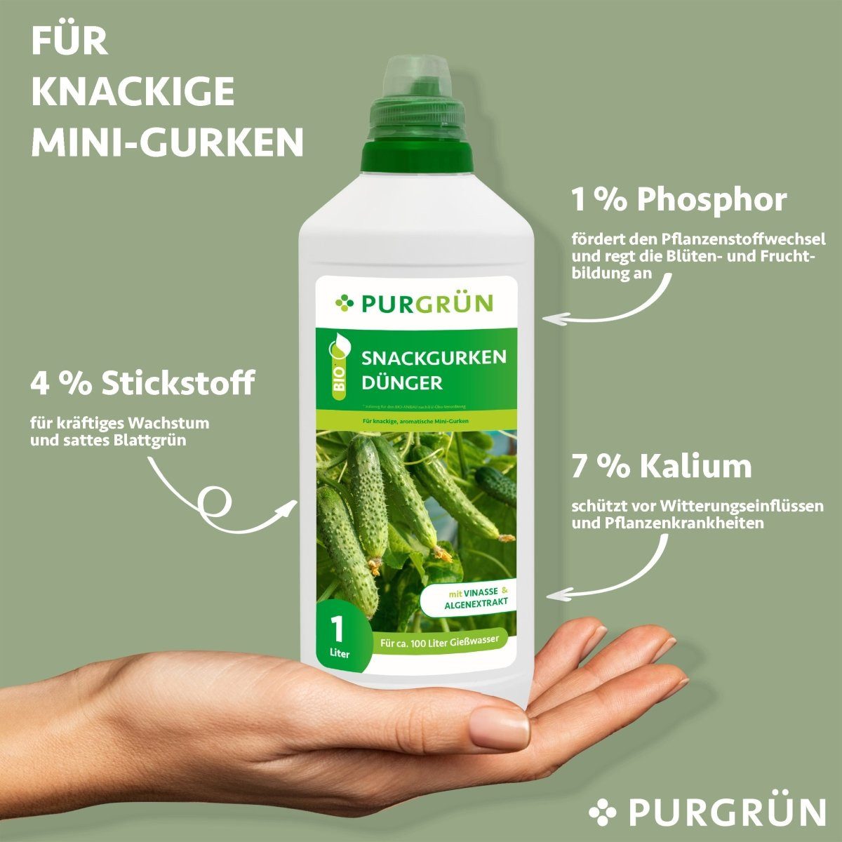 Purgrün Gemüsedünger Purgrün Bio Snackgurken Dünger, günstig online kaufen