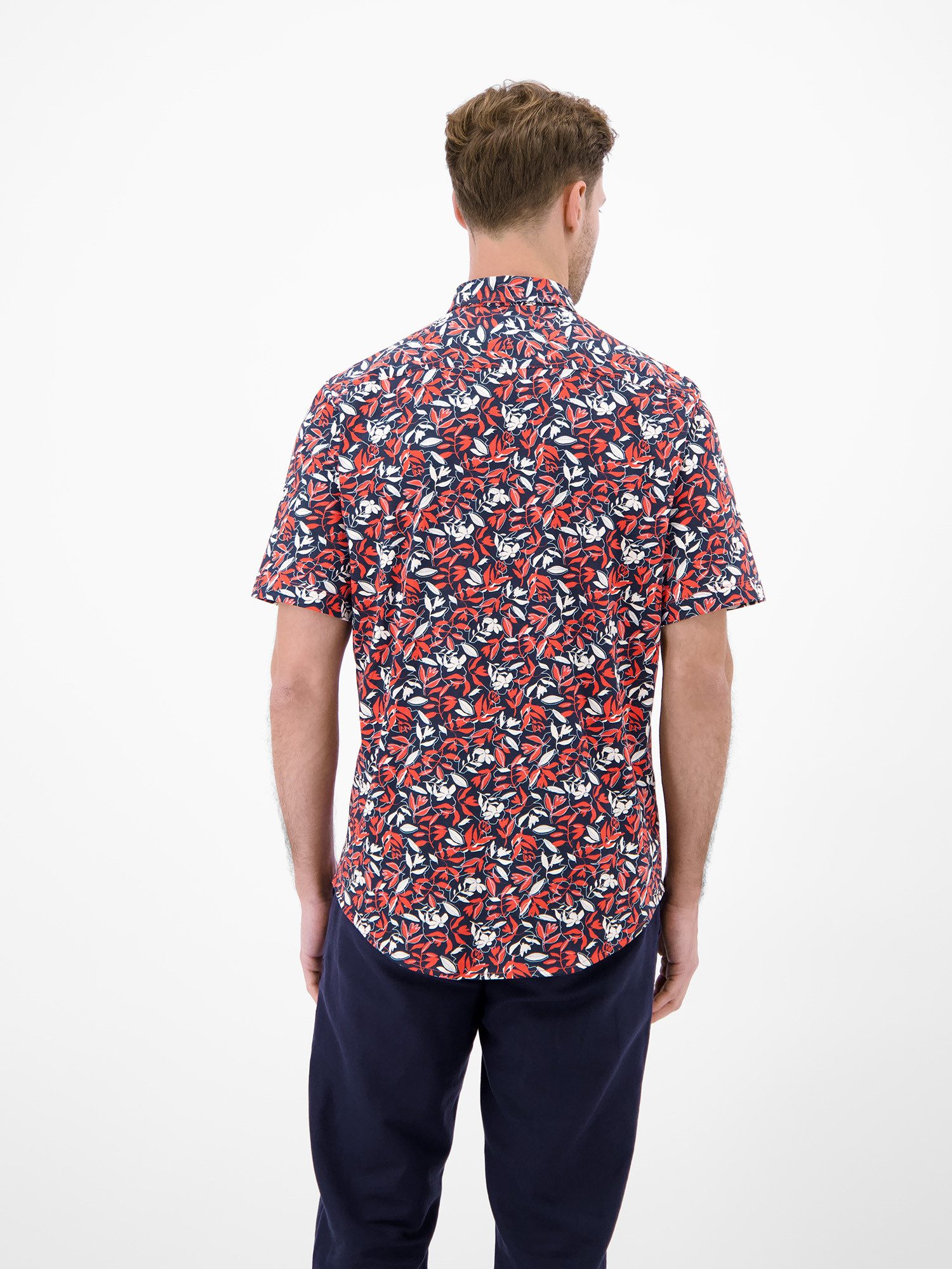 LERROS Kurzarmhemd 1/2 Hemd aus 100 % Baumwolle, floral bedruckt