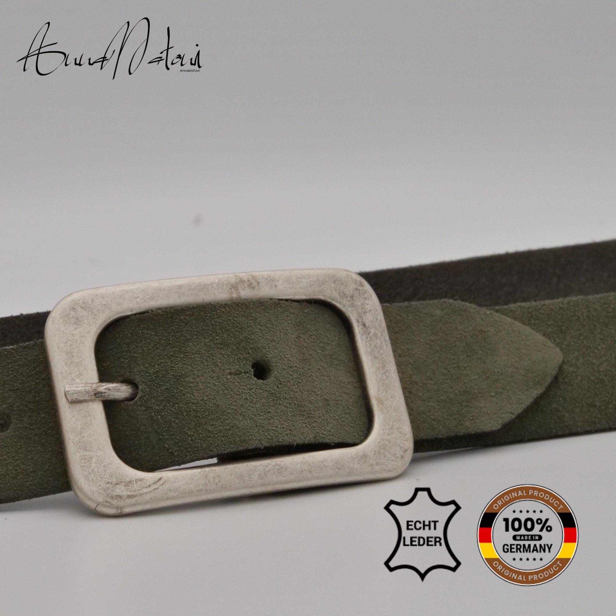 AnnaMatoni Ledergürtel AnnaMatoni Damen Ledergürtel in hochwertigem Velour günstig online kaufen